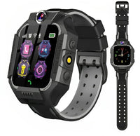 PunnkFunnk Kids Smartwatch LBS Location Tracking Voice Calling Remote Monitoring Geo-Fencing Function Smart Watch-Black