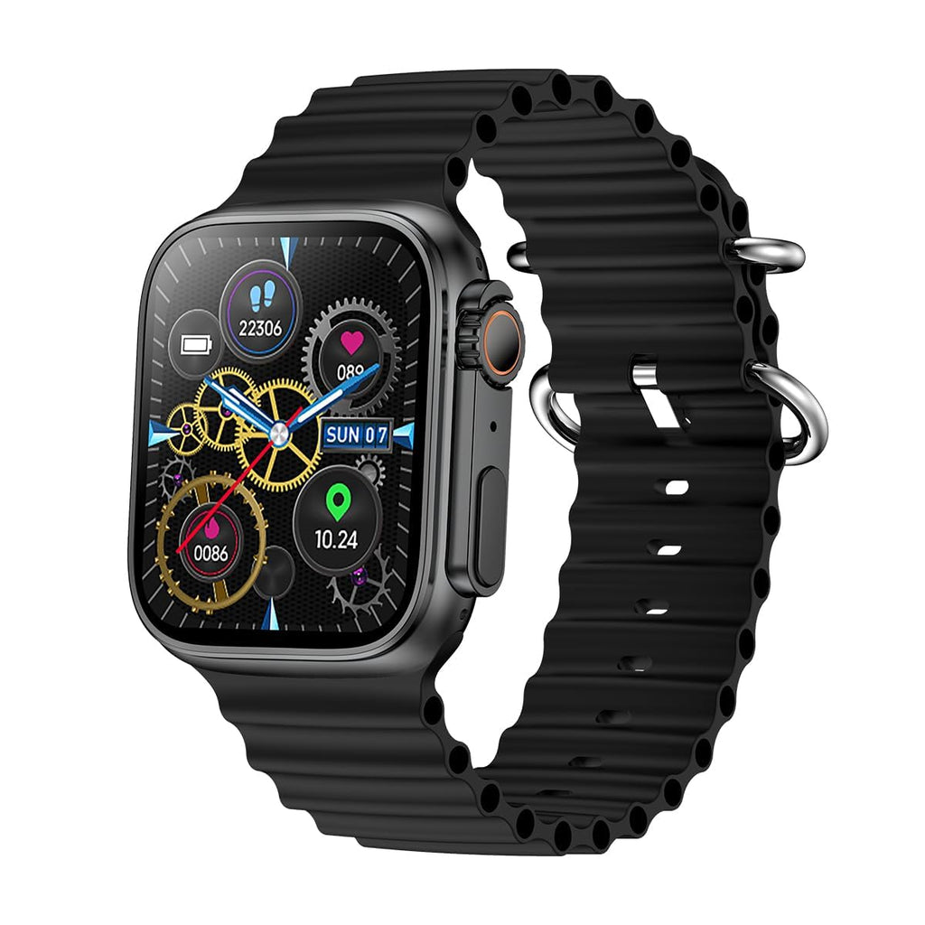 Melbon Ultra T10 Smartwatch with Wireless Charging | 2.09" Infinite Display | Bluetooth 5.3 | Low Power Accelerometer | Android and iOS Support for Men & Women Smart Watch(Black)