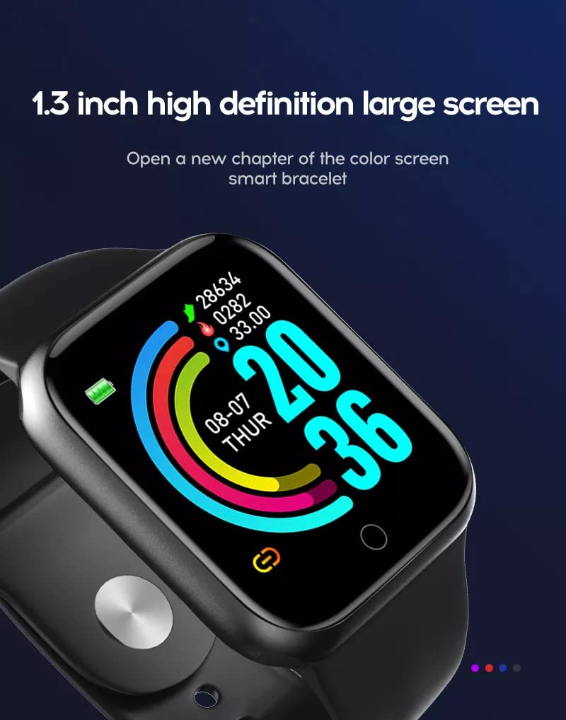 Melbon Y68 Smartwatch for Android iOS, Activity Tracker Activity Tracker Smart Watch for Men & Women-Black