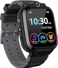 PunnkFunnk Kids Smartwatch LBS Location Tracking Voice Calling Remote Monitoring Geo-Fencing Function Smart Watch-Black