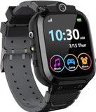 PunnkFunnk Kids Smartwatch LBS Location Tracking Voice Calling Remote Monitoring Geo-Fencing Function Smart Watch-Black
