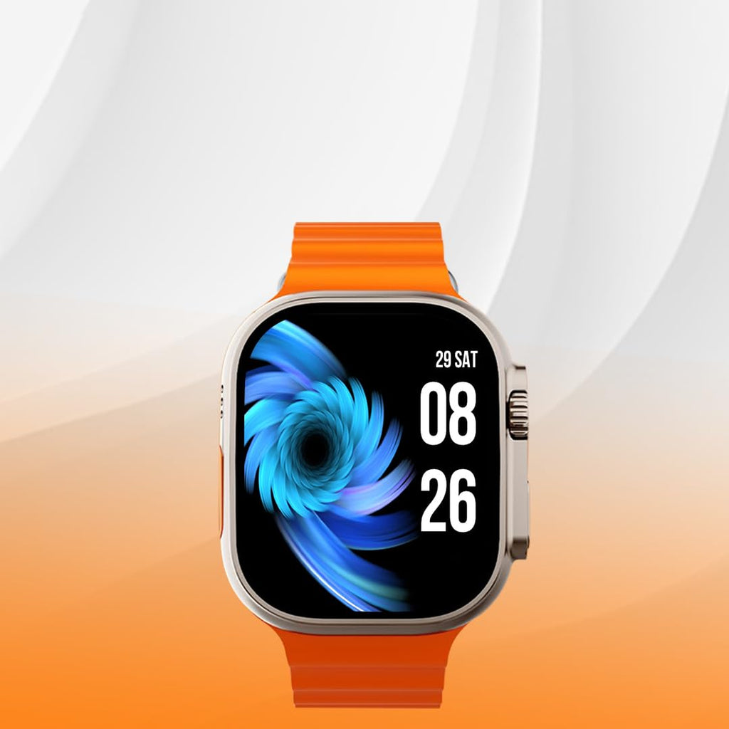Melbon T800 Smart Watch 1.83" HD Display Bluetooth Calling Multi Sports Mode Smartwatch for Men & Women-Orange