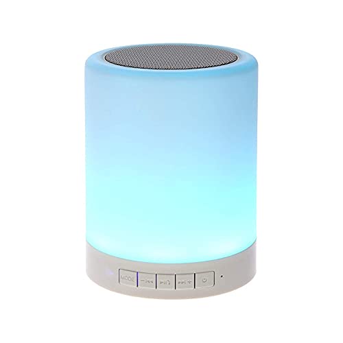 MELBON Touch Bedside Lamp with Bluetooth Speaker, Table Night Light 3 Touch Dimmable Modes and 7 Colors to Switch, Birthday Gift for Women Men Teens Kids