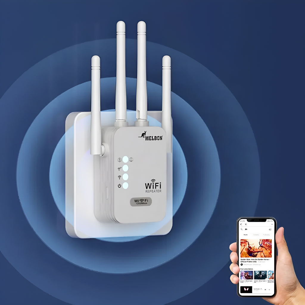 Punnk Funnk® Enhance Your WiFi Coverage and Signal Strength with Our WiFi Repeater | Stay Connected Anywhere in Your Home | Get Faster and More Reliable Internet Connection.