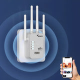 Punnk Funnk® Enhance Your WiFi Coverage and Signal Strength with Our WiFi Repeater | Stay Connected Anywhere in Your Home | Get Faster and More Reliable Internet Connection.