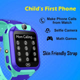 PunnkFunnk Kids Smartwatch LBS Location Tracking Voice Calling Remote Monitoring Geo-Fencing Function Smart Watch-Blue