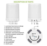 MELBON Touch Bedside Lamp with Bluetooth Speaker, Table Night Light 3 Touch Dimmable Modes and 7 Colors to Switch, Birthday Gift for Women Men Teens Kids
