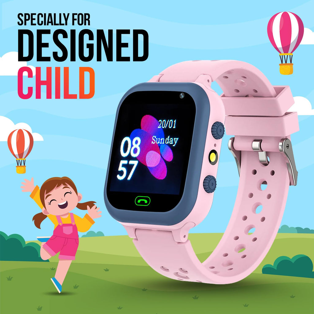 Melbon Newly Launched Smartwatch 1.44" TFT Display 4G Sim Card  & IP67 Waterproof Smart Watch for Men & Women-Pink