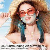 Melbon Portable Neck Fan, Hands Free Bladeless Fan, 4000 mAh Battery Operated USB Rechargeable Wearable Neck Fan, Headphone Design Personal Cooling Fan, 3 Speeds
