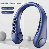 Melbon Portable Neck Fan, Hands Free Bladeless Fan, 4000 mAh Battery Operated USB Rechargeable Wearable Neck Fan, Headphone Design Personal Cooling Fan, 3 Speeds