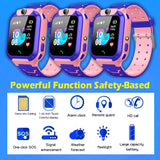 PunnkFunnk Kids Smartwatch LBS Location Tracking Voice Calling Remote Monitoring Geo-Fencing Function Smart Watch-Pink
