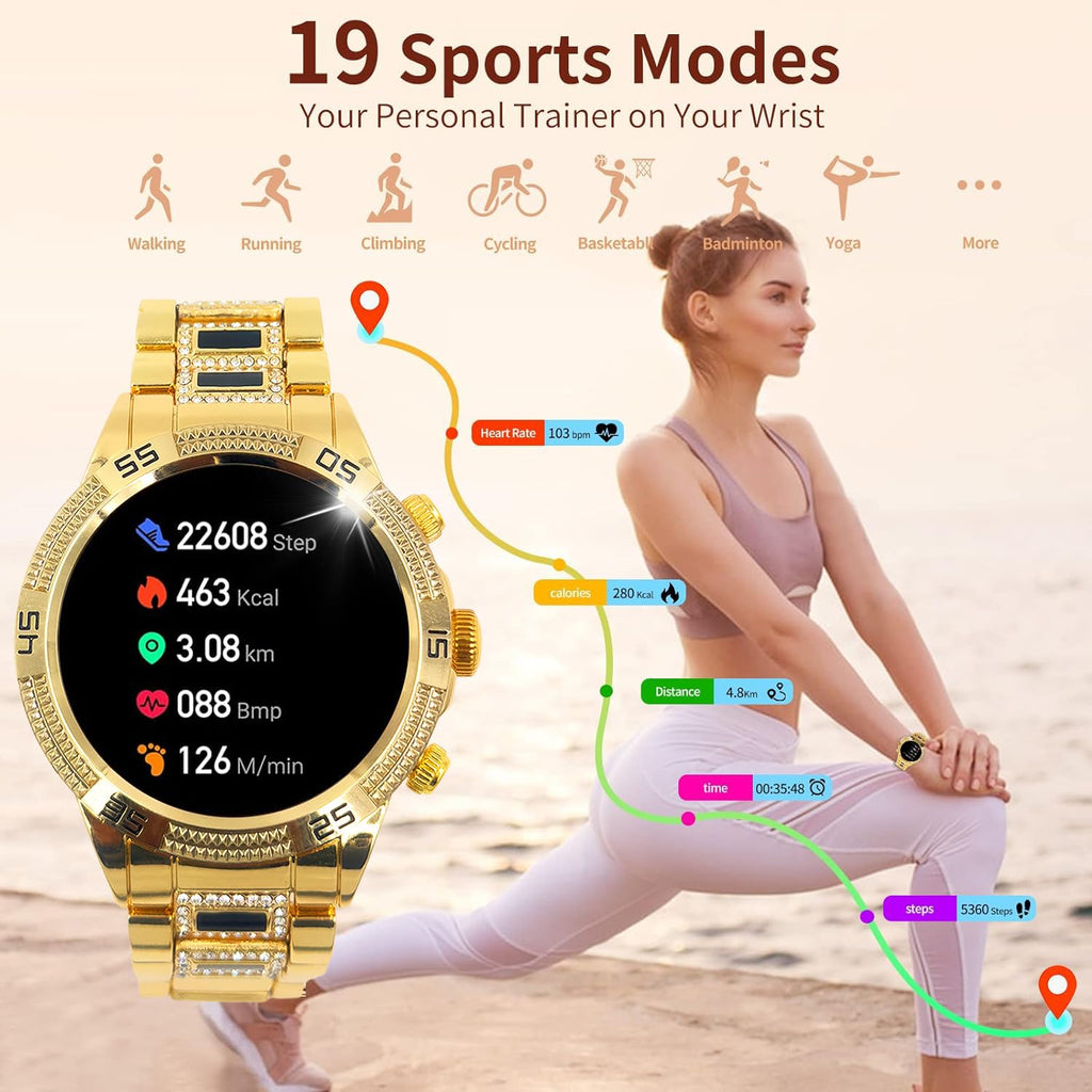 Melbon GEN 15 Smart Watch Bluetooth Calling, 1.69" AMOLED Display Smartwatch for Women & Girls-Rose Gold