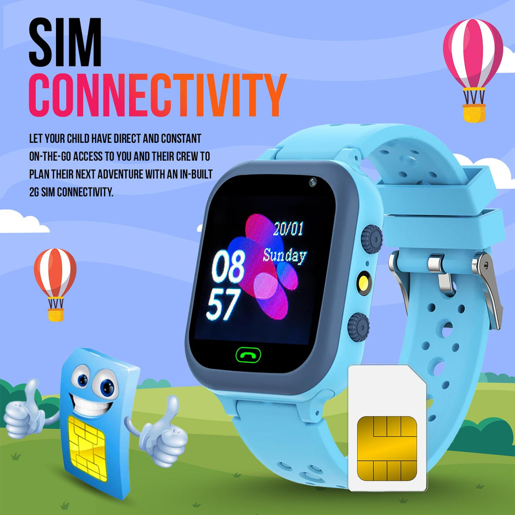 Melbon Newly Launched Smartwatch 1.44" TFT Display 4G Sim Card  & IP67 Waterproof Smart Watch for Men & Women-Blue