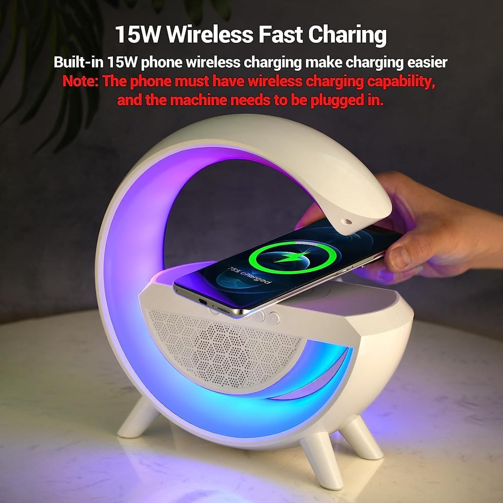 Melbon Portible G Shape Bluetooth Wireless LED Speaker with USB Port, SD Card Slot, RGB ModE Fancy Light