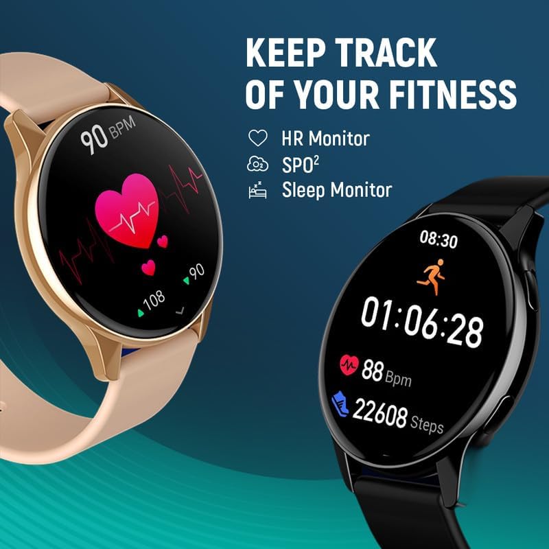 Melbon Active 2 Smart Watch 1.3" Screen 360*360 AMOLED Display Bluetooth Calling Touch Smartwatch-Black