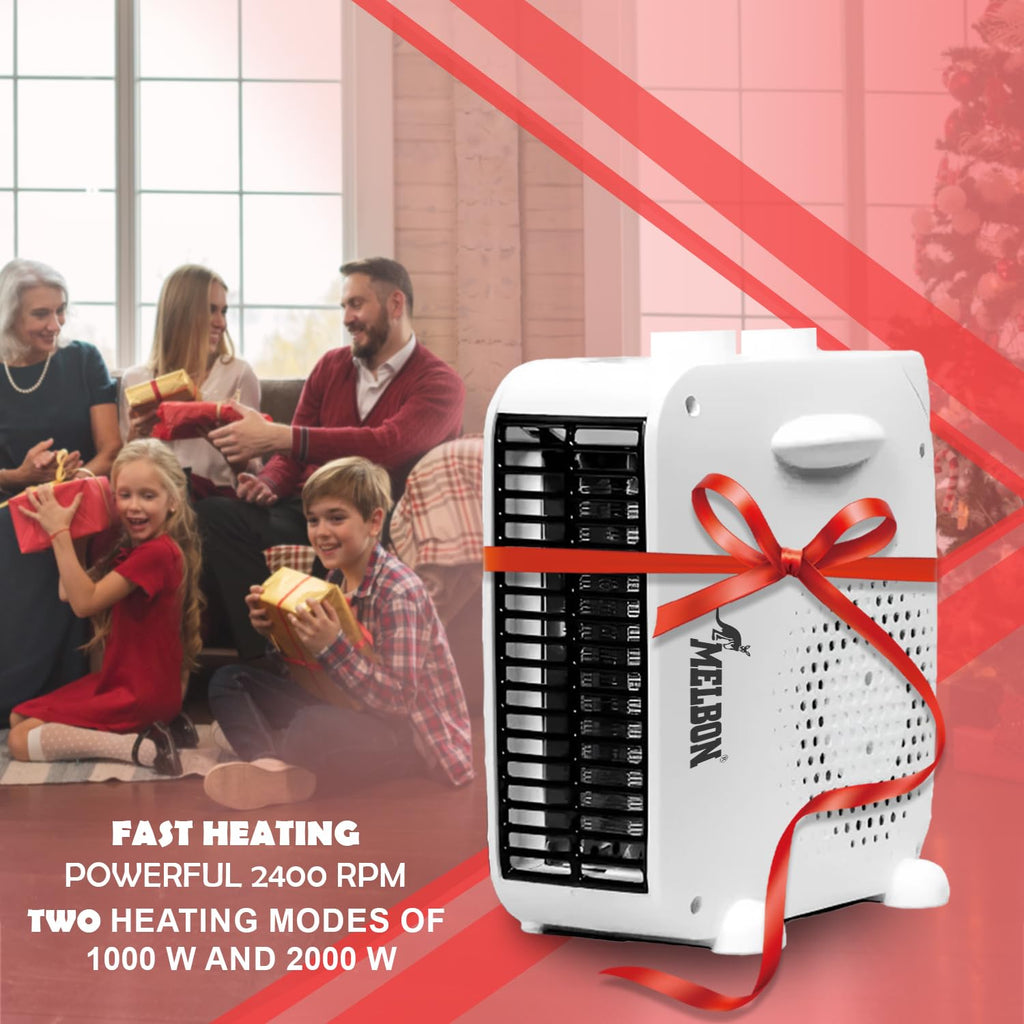 MELBON D1-905 2000-Watt Room Heater (ISI Certified, White Color) Fan Room Heater