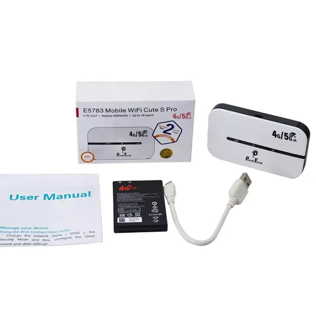 PunnkFunnk Mi-Fi 4G LTE Wireless Dongle with All Sim Network Support for Desktop & Laptops-White