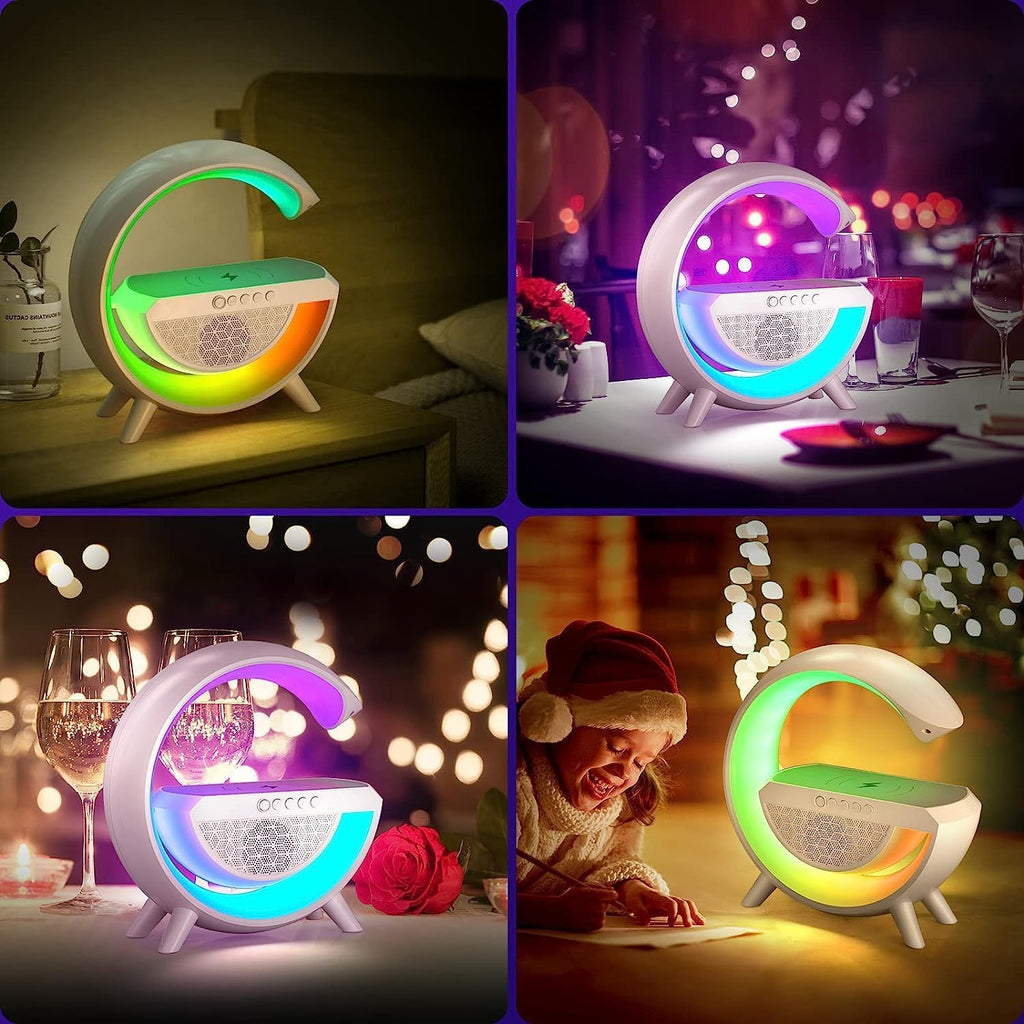 Melbon Portible G Shape Bluetooth Wireless LED Speaker with USB Port, SD Card Slot, RGB ModE Fancy Light