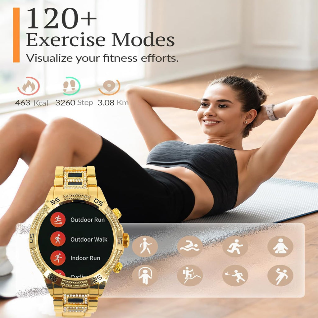 Melbon GEN 15 Smart Watch Bluetooth Calling, 1.69" AMOLED Display Smartwatch for Women & Girls-Rose Gold