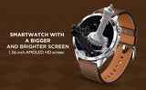 Melbon GM1 Smartwatch with 5.2 Bluetooth Calling, 1.56" AMOLED Display, Smart Watch for Men & Women-Silver