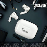 Melbon IPX5 Wireless Charge Loud Sound TWS Earbuds -White