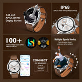 Melbon GM1 Smartwatch with 5.2 Bluetooth Calling, 1.56" AMOLED Display, Smart Watch for Men & Women-Silver