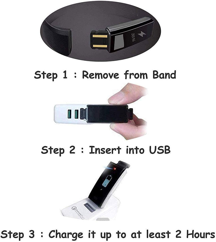 PunnkFunnk D115 Smart Band for Men & Women-Black