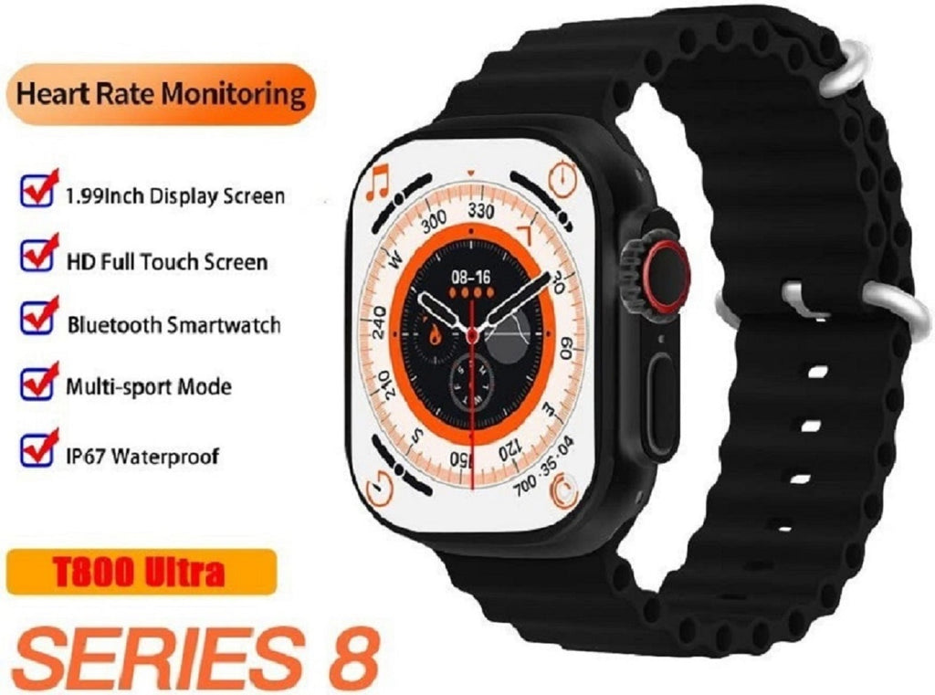 Melbon Ring 4 Bluetooth Calling T800 SmartWatch | BP, SPO2, Health Tracking, Sports Tracking, Multiple Watch Faces for Men & Women