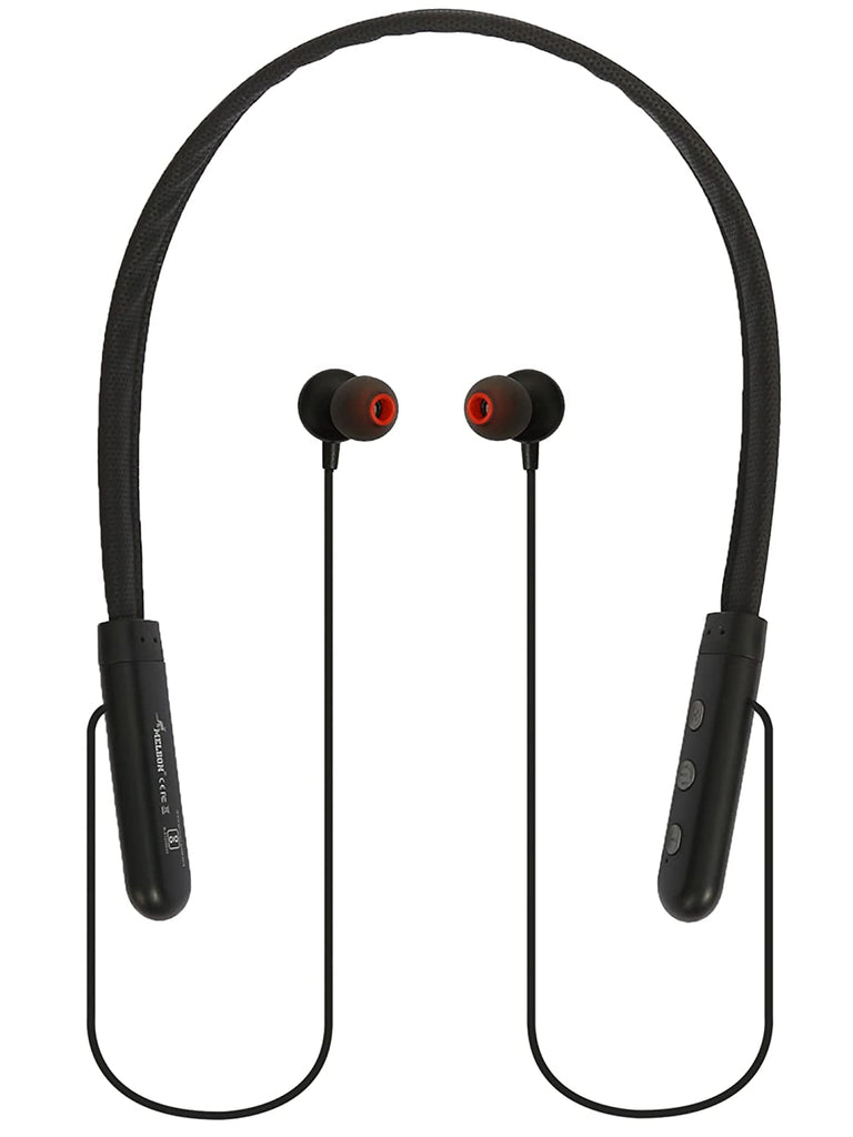 MELBON PFM18 in-Ear Earphones Wireless Neckband with in-Built mic Feature, Upto 12Hours Playtime for Travelling, Gym, and Sports Activities