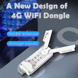 PunnkFunnk 4G LTE WiFi USB Dongle Stick with All SIM Network Support, Plug & Play 4G Data Card with up to 150Mbps DL/50Mbps UL-(with Double External Antennas)