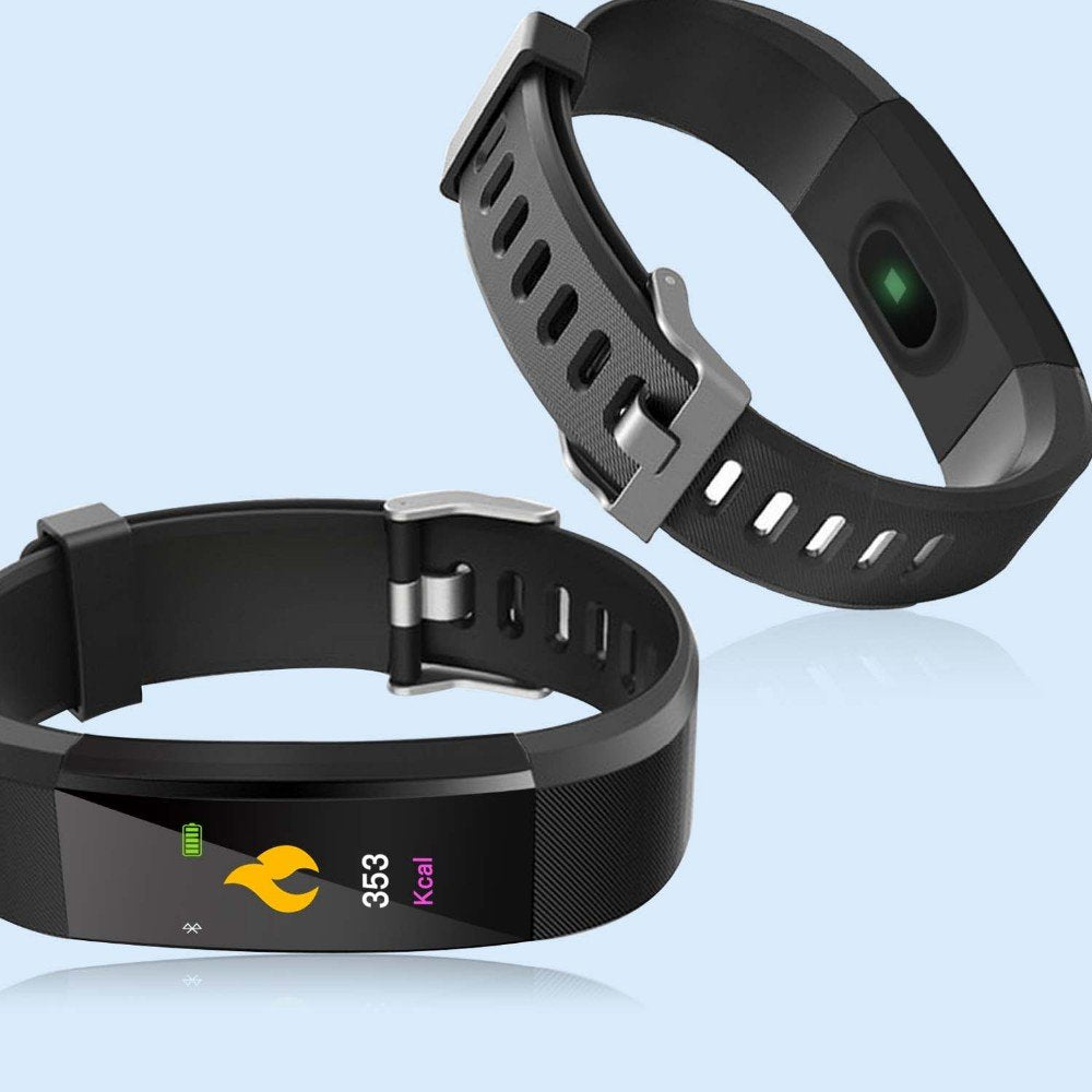 PunnkFunnk D115 Smart Band for Men & Women-Black