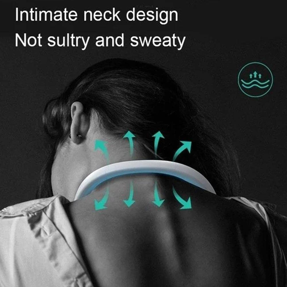 Melbon Portable Neck Fan, Hands Free Bladeless Fan, 4000 mAh Battery Operated USB Rechargeable Wearable Neck Fan, Headphone Design Personal Cooling Fan, 3 Speeds