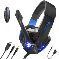 PunnkFunnk K20 Over Ear Gaming Headphones with Mic Wired Headset