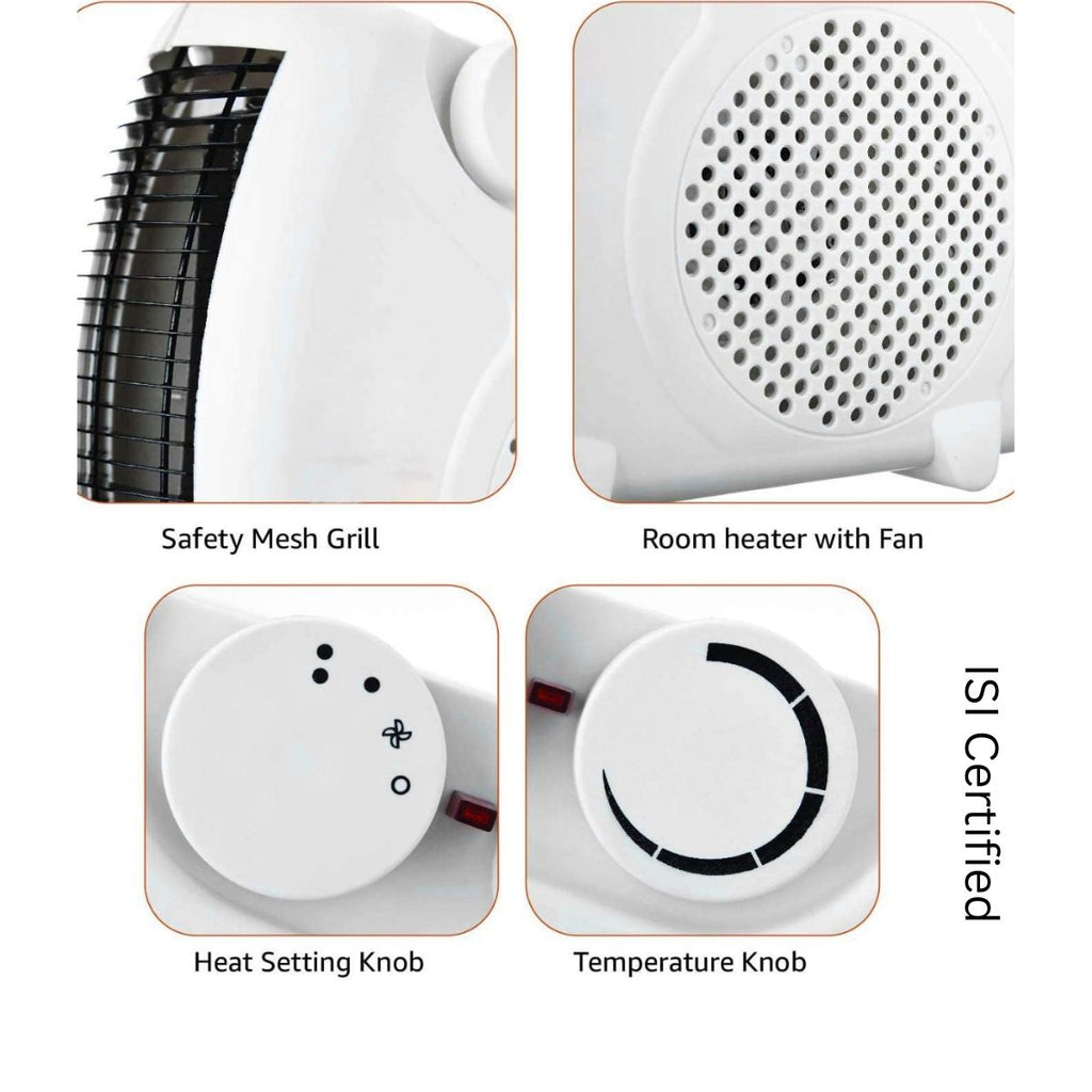 MELBON 2000 Watts Room Heater with Adjustable Thermostat (ISI certified, White color, Ideal for small to medium room/area), White