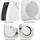MELBON 2000 Watts Room Heater with Adjustable Thermostat (ISI certified, White color, Ideal for small to medium room/area), White