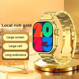 Melbon 24 K Gold Bluetooth Calling Smart Watch 1.9" HD Display Golden Strap Smartwatch for Women & Girls-Gold