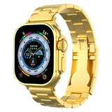Melbon S9 Bluetooth Calling Smart Watch 1.9" AMOLED  Display Golden Strap Smartwatch for Women & Girls