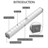 Melbon 14 LED, 21 CM Motion Sensor, Rechargeable Battery Light Stick Smart LED Lights