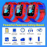 PunnkFunnk Kids Smartwatch LBS Location Tracking Voice Calling Remote Monitoring Geo-Fencing Function Smart Watch-Red