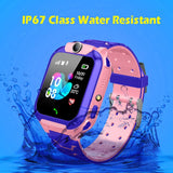 PunnkFunnk Kids Smartwatch LBS Location Tracking Voice Calling Remote Monitoring Geo-Fencing Function Smart Watch-Pink