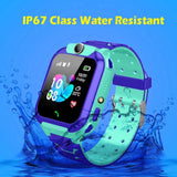 PunnkFunnk Kids Smartwatch LBS Location Tracking Voice Calling Remote Monitoring Geo-Fencing Function Smart Watch-Blue