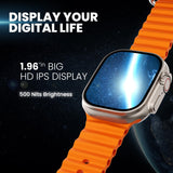 Melbon T800 Smart Watch 1.83" HD Display Bluetooth Calling Multi Sports Mode Smartwatch for Men & Women-Orange