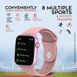 PunnkFunnk I7 Series 1 Smart Watch with Dual Strap Full Screen Waterproof Touch Display Bluetooth Calling Compatible with All Android & iOS (Pink Strap, 1.75 Inch Fit Size)