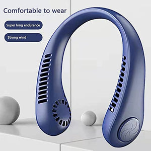 Melbon Portable Neck Fan, Hands Free Bladeless Fan, 4000 mAh Battery Operated USB Rechargeable Wearable Neck Fan, Headphone Design Personal Cooling Fan, 3 Speeds