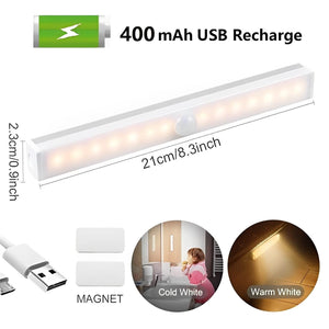 Melbon 20 LED, 30 CM Motion Sensor, Rechargable Battery Lightin Stick Smart LED Lights