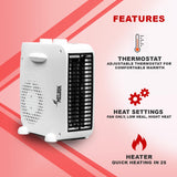 MELBON D1-905 2000-Watt Room Heater (ISI Certified, White Color) Fan Room Heater