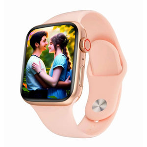 PunnkFunnk I7 Series 1 Smart Watch with Dual Strap Full Screen Waterproof Touch Display Bluetooth Calling Compatible with All Android & iOS (Pink Strap, 1.75 Inch Fit Size)