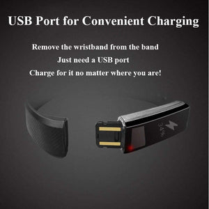 PunnkFunnk D115 Smart Band for Men & Women-Black