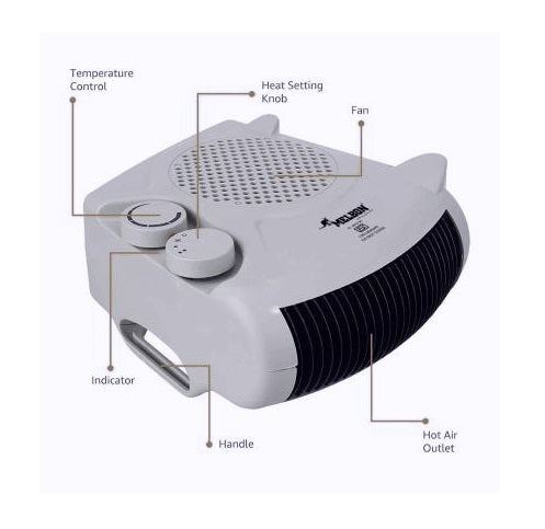 MELBON DI-900 Room FAN Heater (ISI Certified, White Color)